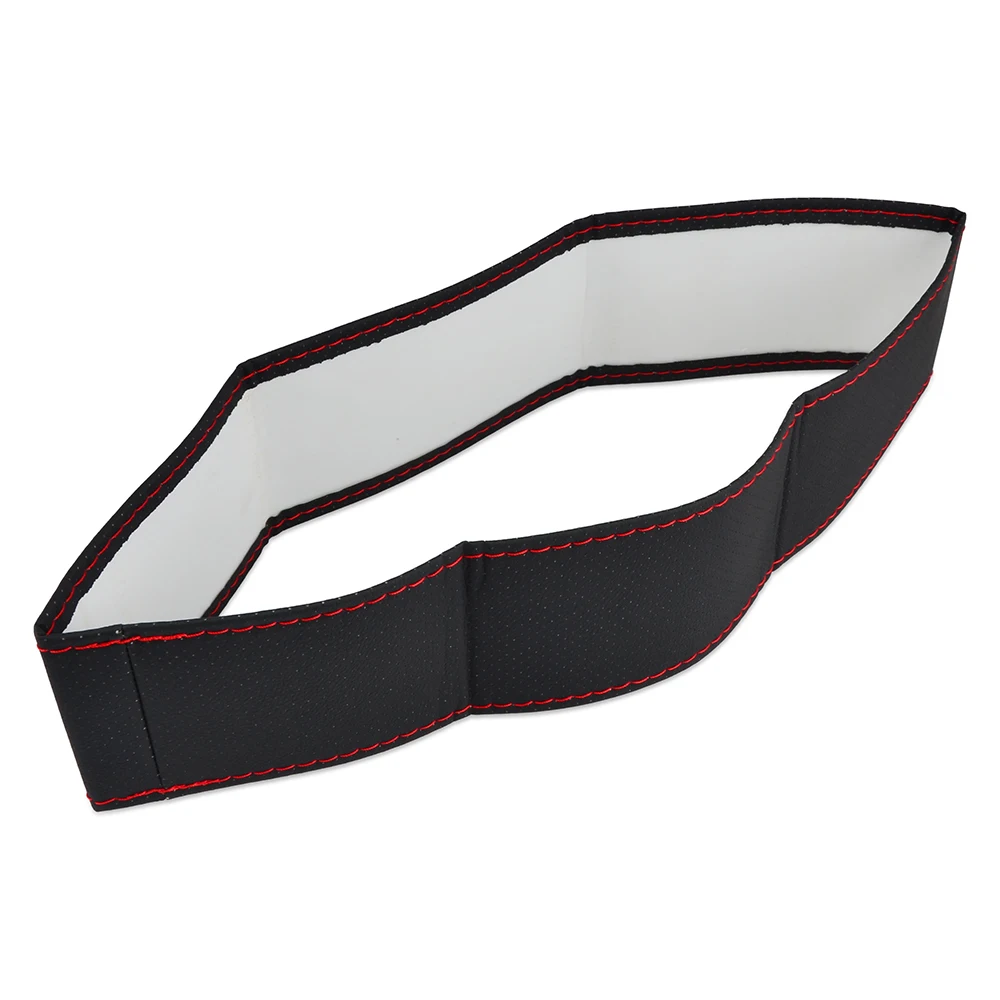 H2CNC Universal 38cm Auto Car Steering Wheel Cover Needles Thread Kit PU leather Automobile Interior Decoration Accessories Part