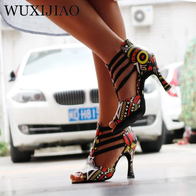Zapatos de baile WUXIJIAO con estampado para mujer 9CM 5