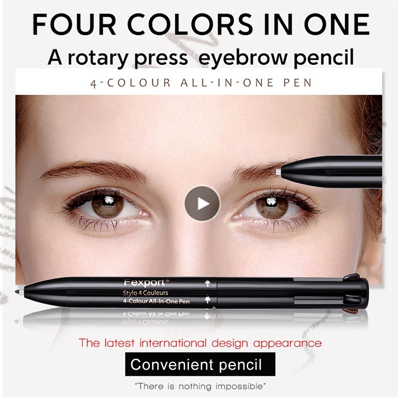 

Color 4 IN 1 Eyebrow Pencil Long-lasting Waterproof Eye Brow Pro Defining Eyebrows Contour Pen Tat Brows Fine Professional Tatoo