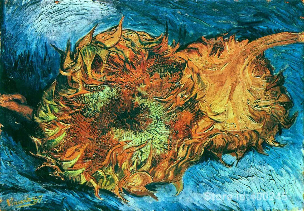 

oil reproduction art by Vincent Van Gogh Still Life with Two Sunflowers Home decor Hand painted High quality