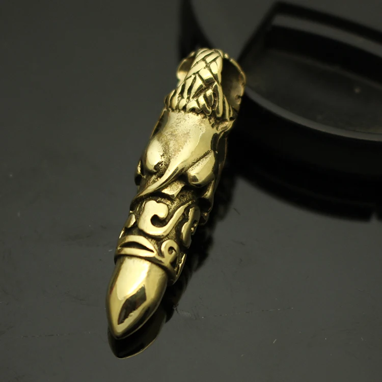 DIY-Lion-Brass-Knife-Beads-Pendant-Rope-Copper-Knife-Fall-Rope-Outdoors-Knife-EDC-Knife-Pendant (2)