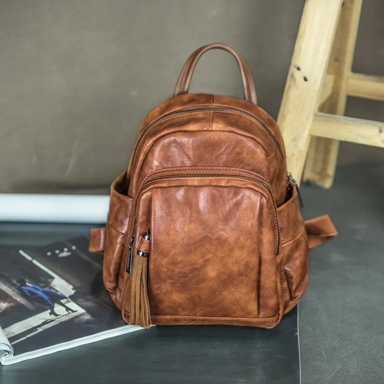 

New Genuine Leather Women Backpack Girls Mochila Feminina Rugzak Travel School Bag 2018 Female Teen Backpack