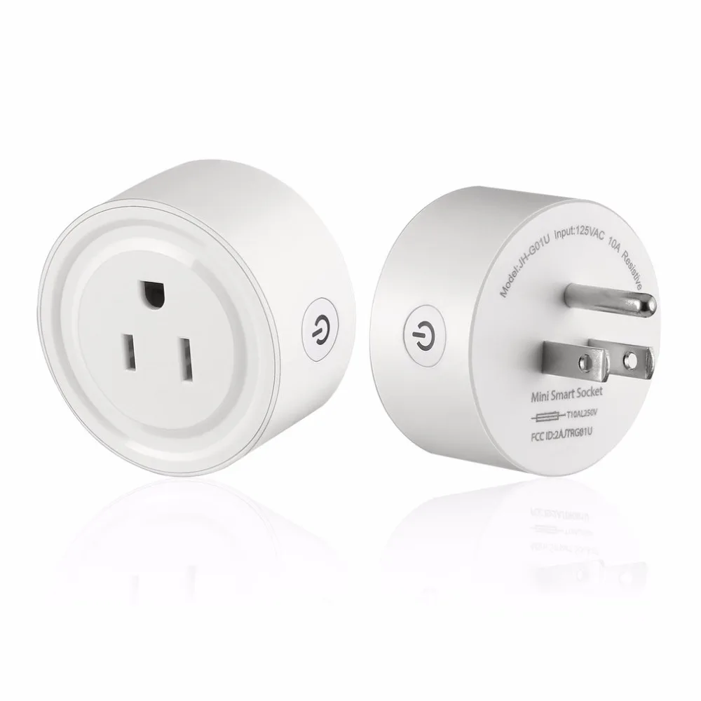

2pcs Round Shape Mini Smart Socket Wireless WiFi Power Plug APP Remote Control Timing Switch Socket for Home Automation System