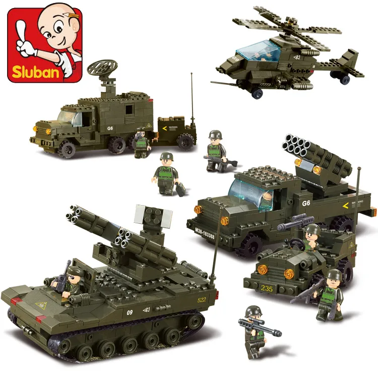 7000 956pcs Military Constructor Model Kit Blocks Compatible LEGO Bricks Toys for Boys Girls Children Modeling