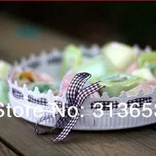 Металл ленты лук белая свадебная мода конфеты Пан/фрукты/кекс Пан/украшения дома