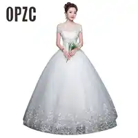 Real Photo Cheap Boat Neck Lace Up Ball Wedding Dresses 2018 Vintage Plus Size Bridal Dress Wedding Gown Embroidery Appliques