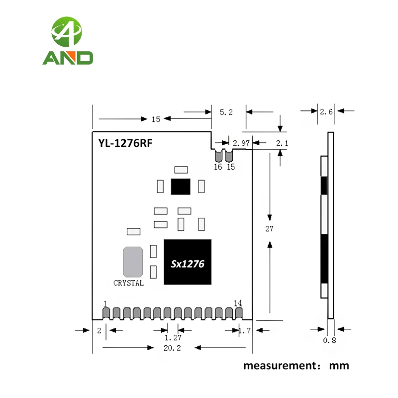 Беспроводной модуль LoRa SX1276 868 МГц и 915 3 В ~ 5 км низкая стоимость антенна|lora module|module