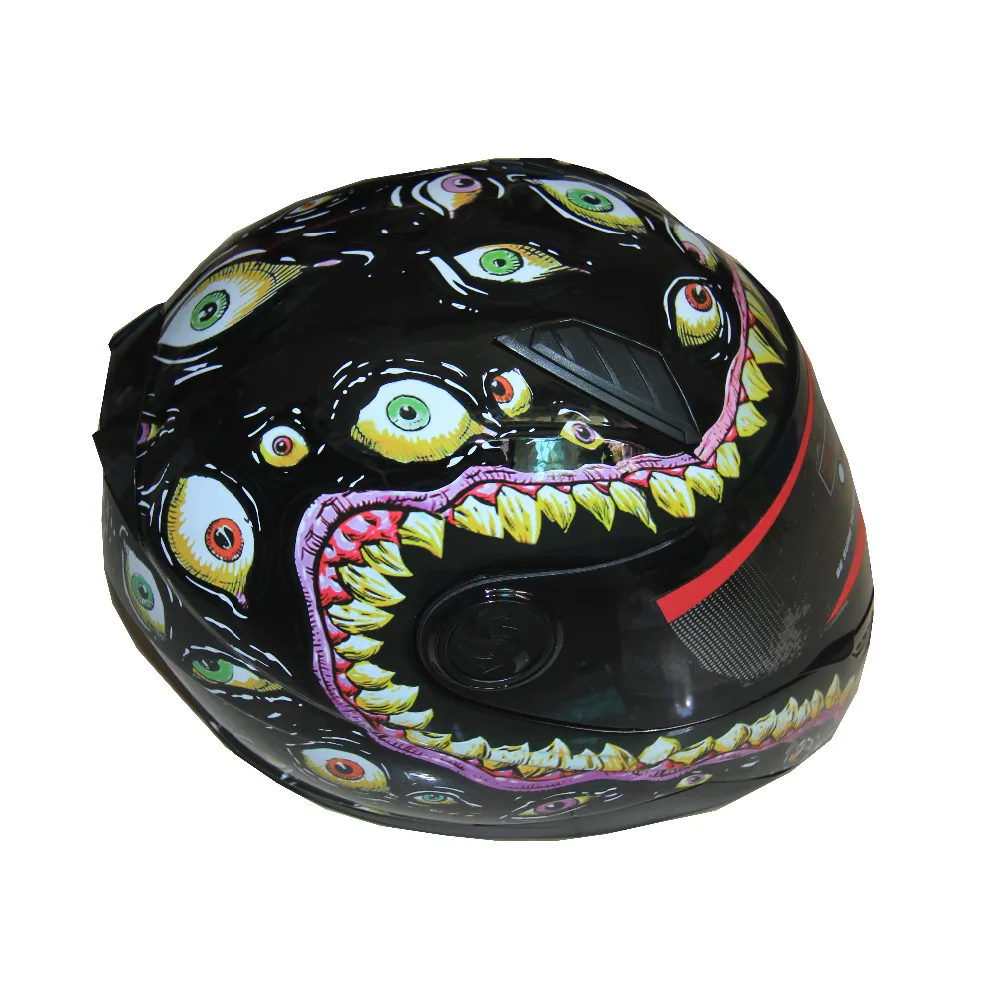 MALUSHEN мотоциклетные светящиеся эффекты унисекс оборудование для мотокросса защитный шлем в виде кошачьей головы персональный Полнолицевой моторный шлем