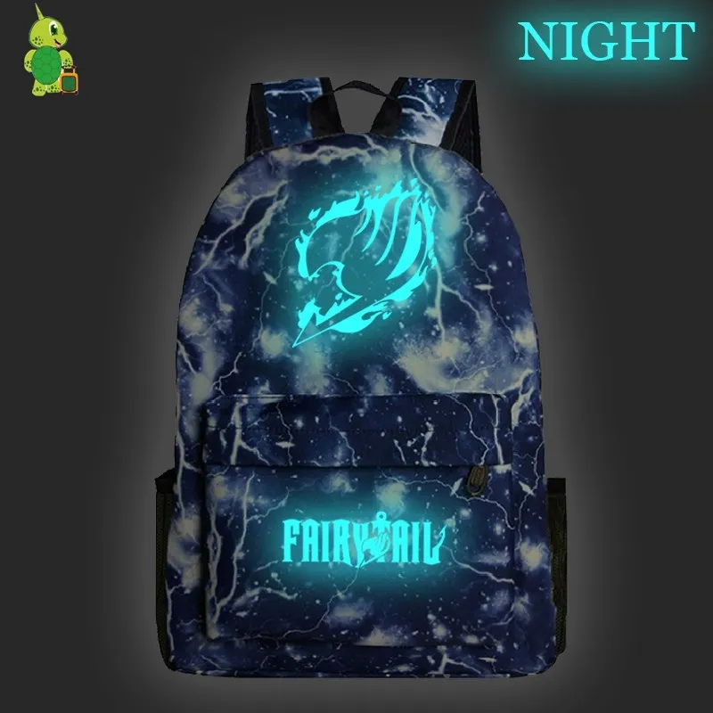 Mochila аниме рюкзак "Хвост Феи" Galaxy школьные сумки для подростков светящиеся для мальчиков и девочек рюкзак для ноутбука дорожные сумки на плечо