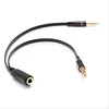 3.5mm 1 hembra a 2 macho Auriculares auriculares cable de audio adaptador de divisor de micrófono conectado a la PC portátil ► Foto 2/3