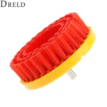 DRELD красный 110 мм, электрическая дрель-щетка для сверления, щетка для очистки, Очищающий камень, из кожи, деревянная мебель, салоны машины