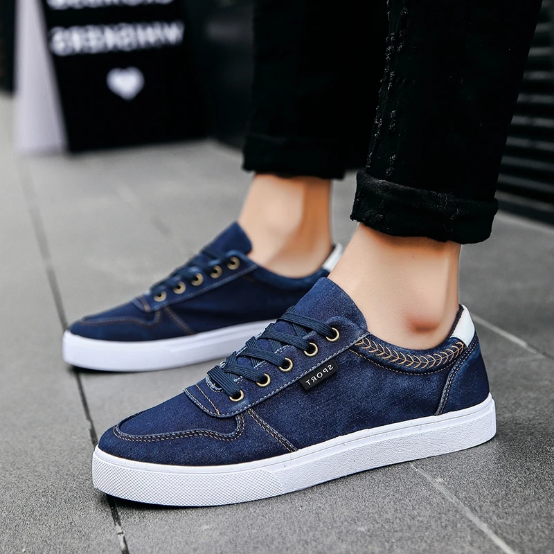 

HEINRICH Mens Casual Shoes Breathable Denim Canvas Shoes Mens Lightweight Sneakers Espadrilles Men Zapatos Hombre Casual
