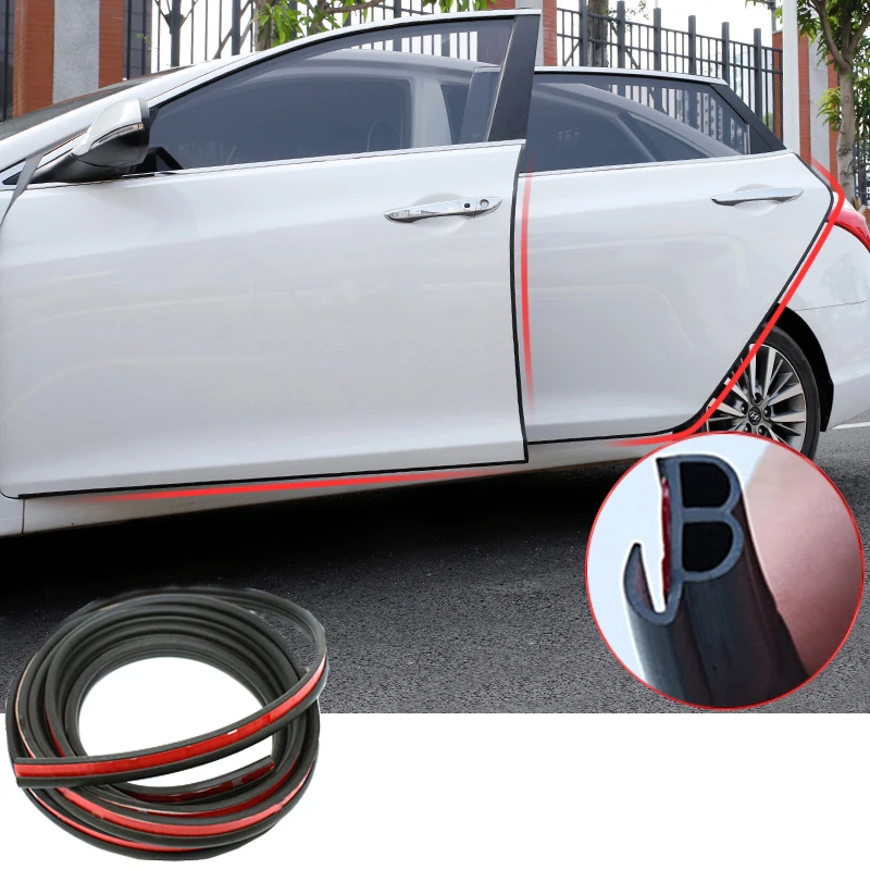 

B Type Car Bumper Door Protector Rubber Sealing Strips Sound Insulation Edge Corner Guards Trunk Sticker Decor Auto Accessories