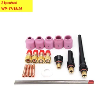 

21Pcs TIG Welding Torch Stubby Gas Lens Kit WT20 for Tig WP-17/18/26 Series