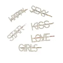 6 шт. заколки для волос со стразами короткие блестящая шпилька заколки для волос для девушек