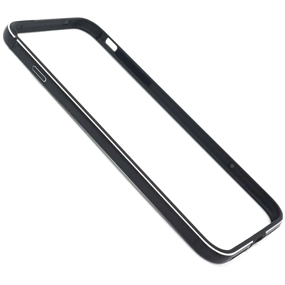 Чехол-бампер Portefeuille для iPhone 7, защитный Алюминиевый Гибридный Бампер для Apple iPhone 6 S 6 S Plus 8 5 5S SE, чехол - Цвет: Черный