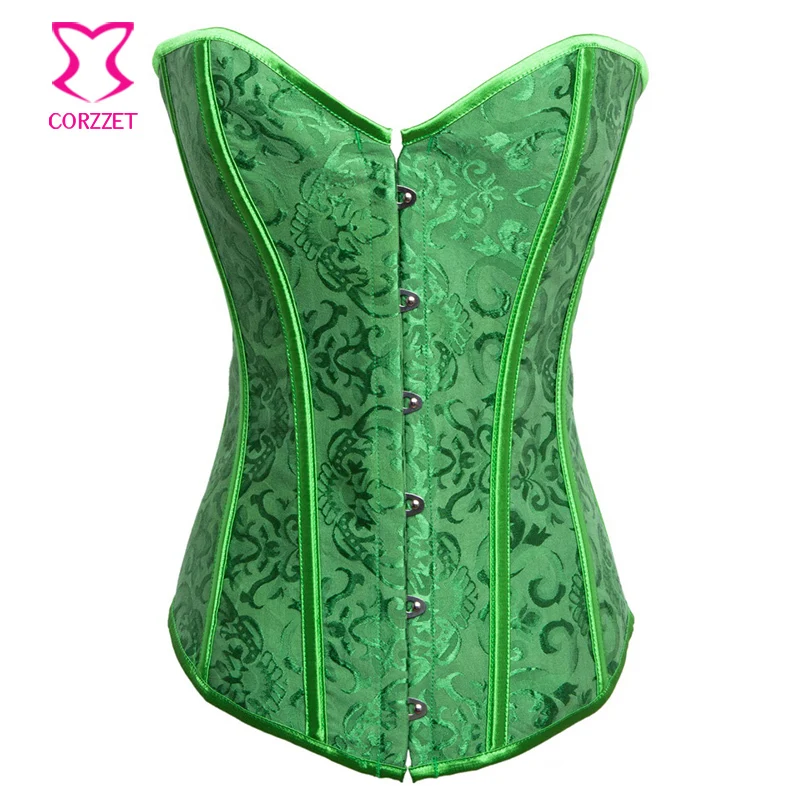 Shapewear сексуальные женщины корсет профилировщик тела зеленый костей готический