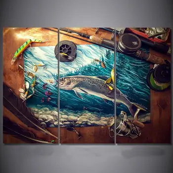 

Modern Canvas Painting Poster Wall Art Fishing Rod Tuna Blue Ocean For Living Room Home Decor Artwork Picture