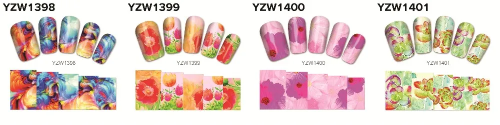 YZWLE 1 лист мода Стикеры 3D на ногти Nail Art Новые Стили Маникюр наклейки украшения(YZW-6027