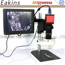 13MP HDMI VGA цифровой электронный камера микроскоп набор+ 100X C крепление объектива+ 56 светодиодный светильник кольцо+ подставка держатель+ " ЖК-монитор
