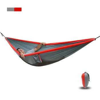 

2019 New Style Outdoor portable two person nylon parachute fabric durable folding Wilderness Camping Outdoor Bed Hammock