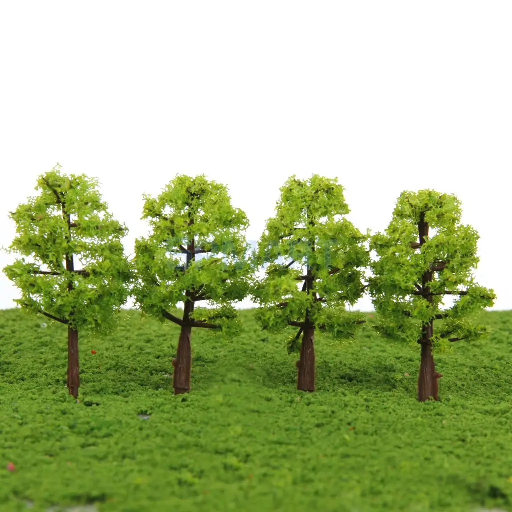 52pcs Architecture Scenery Model Trees Train Railroad Landscape HO OO Scale