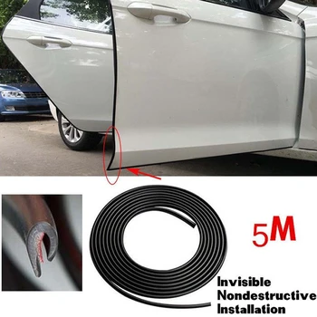 

1pc Black 16FT/5M Car Door Moulding Trim Rubber Strip Scratch Protector Edge Guard Universal For Cars High Quality Accessory