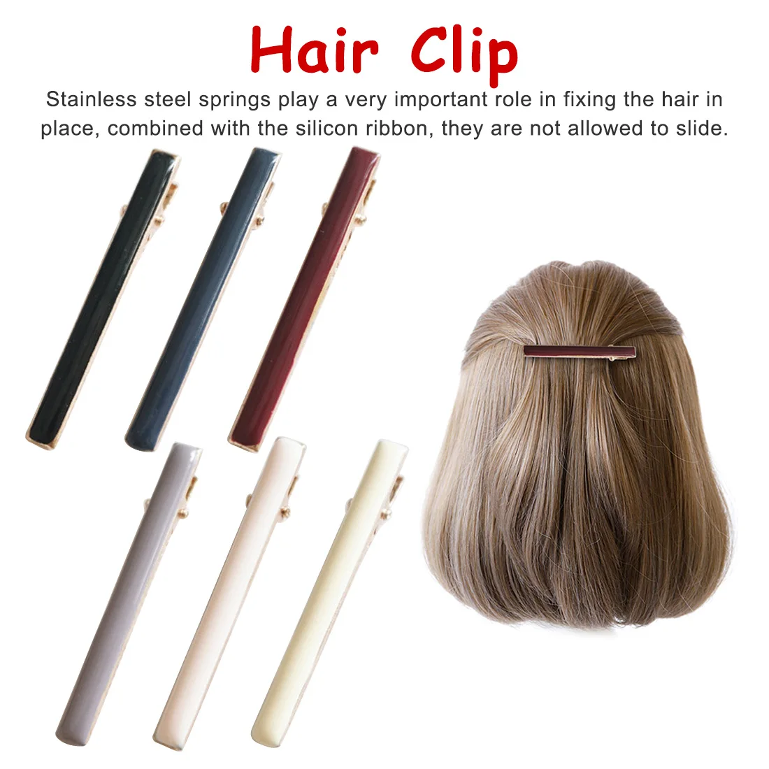 

Fashion Women Colorful Solid Metal Thick Small Fresh Barrettes Female Elegant Hair Clips Lady Hairpins Hair Accessories Gift