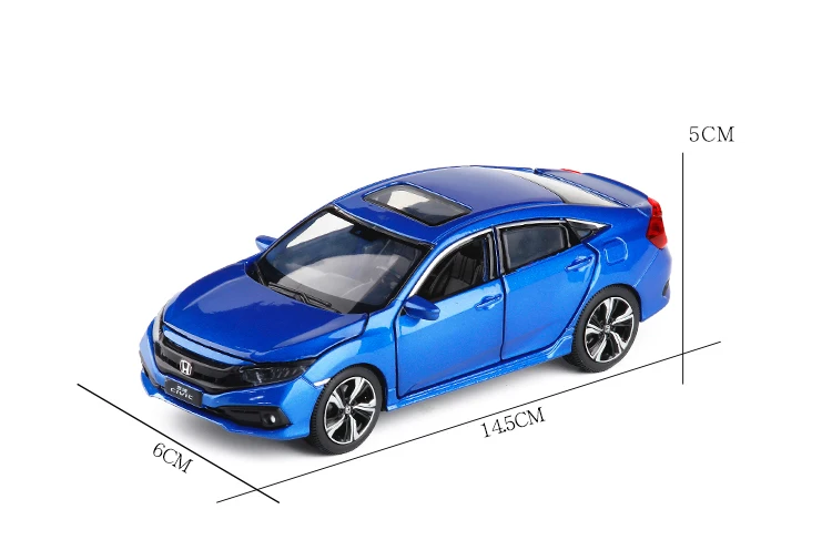 Новинка 1/32, имитация, Honda Civic, Игрушечная модель, литье под давлением, со звуком и светильник, игрушка-автомобиль, подарок на день рождения для детей