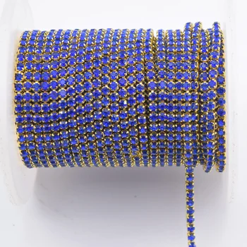 

10 yards SS8 Dense Wholesale Crystal Rhinestong Trimming Sew on Cup Chain DIY Handmade Accept Customized Bridal DressDecoration
