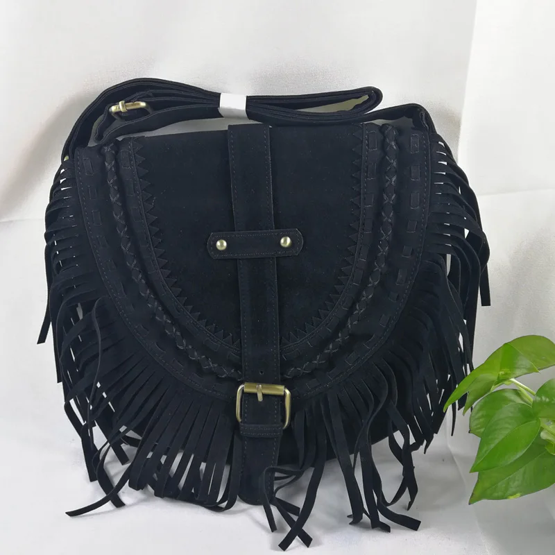800Women Fringed Messenger Bag Faux Suede Fringe Tassel Boho Hippie Gypsy Bohemian Tribal Ibiza Style Cross body Bag (2)