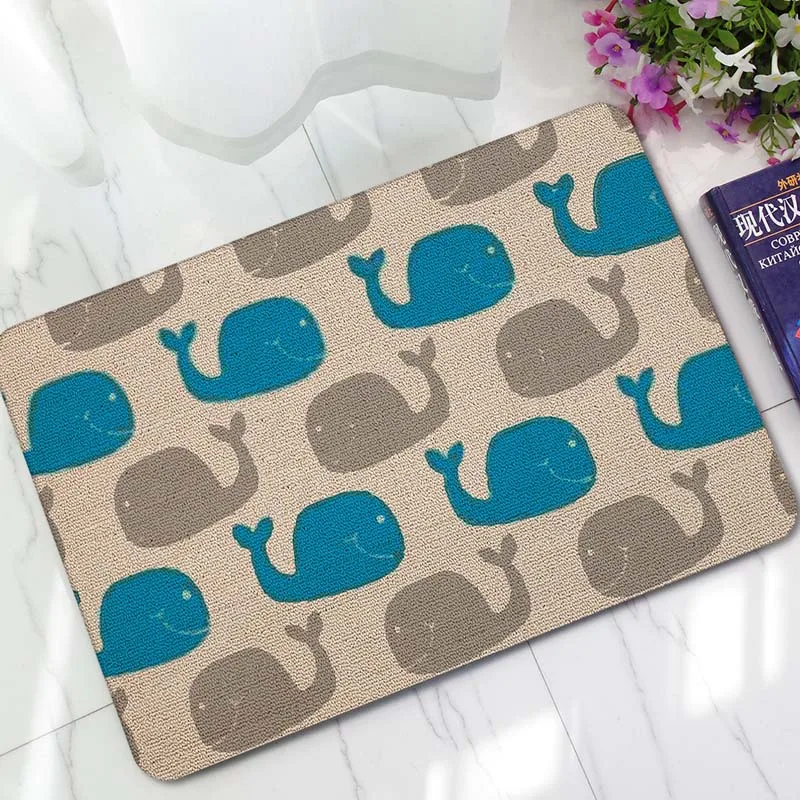 Image Baby Whale Design 3mm Super Thin Rubber Doormat Non Slip Kitchen Carpet Bath Mat Home Entrance Floor Hallway Area Rugs