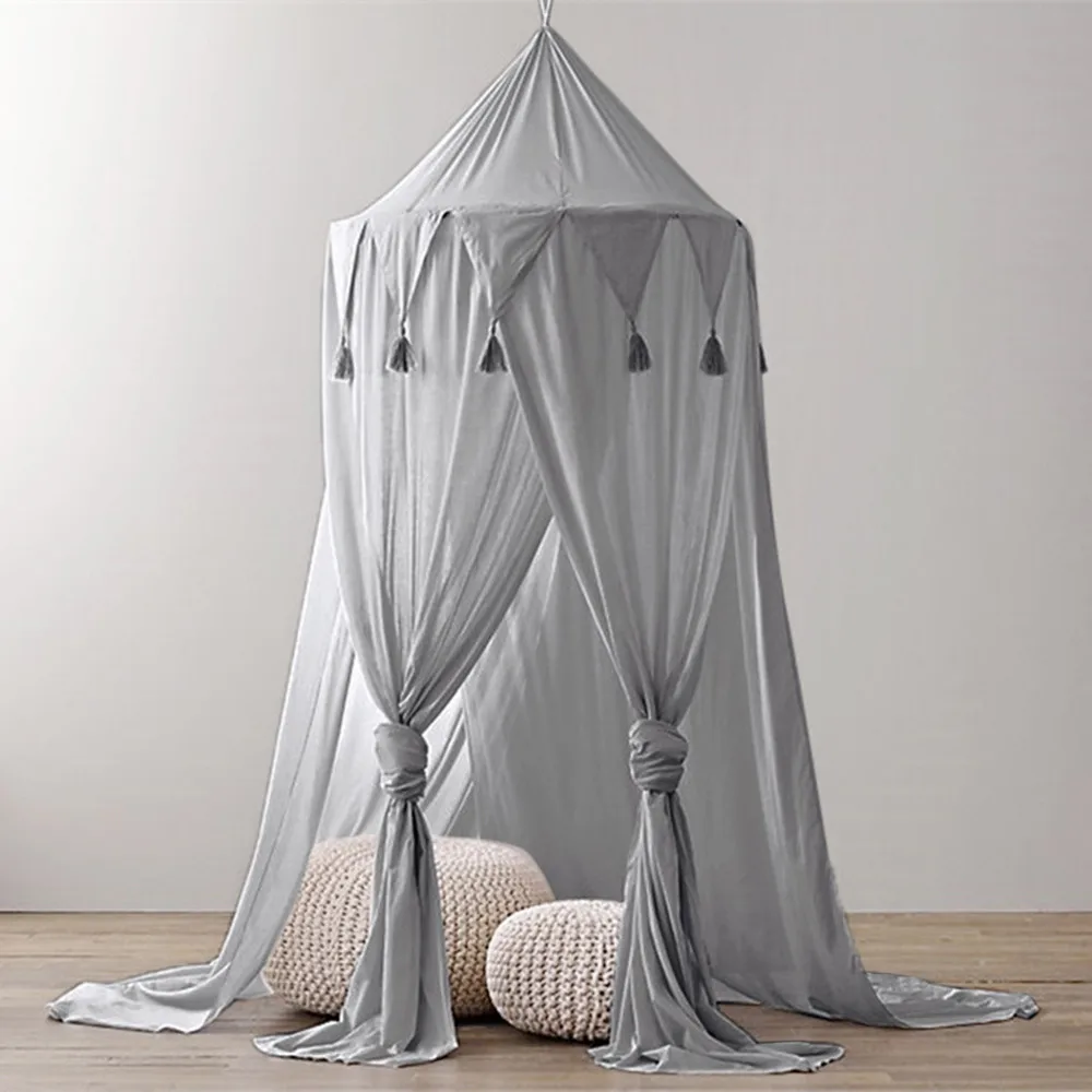 Детская кровать навес покрывало москитная сетка высокое качество шторы постельные принадлежности круглая купольная палатка хлопок Горячая B22 25