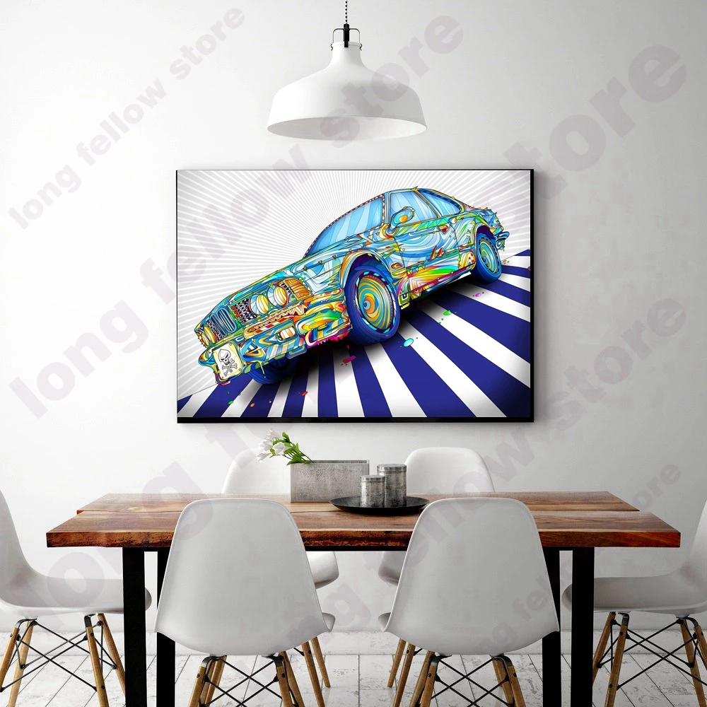 DIY картина по цифрам спортивный автомобиль мультфильм краска для спальни декор стен Раскраска по номерам абстрактный автомобиль искусство Краска по номерам