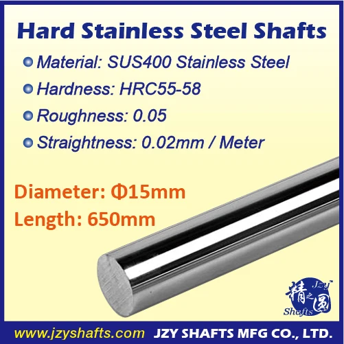 Dia 15mm L650mm stainless hardened shaft SUS400 stainless steel rod