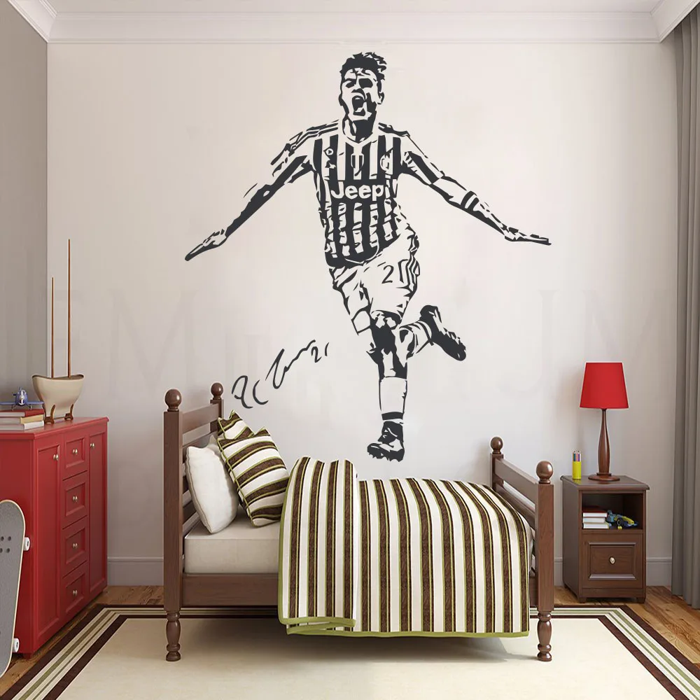 

Large Paulo Dybala Argentina Soccer Wall Decals Football Wall Decal Boy Girl Room Wall Sticker For Kids Room Poster