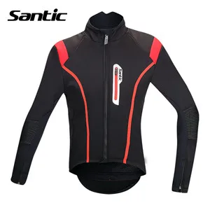 Мужская куртка для велоспорта Santic, Зимние флисовые куртки для велоспорта, ветрозащитная одежда для велоспорта, Ciclismo Jersey M5C01062R - Цвет: Красный