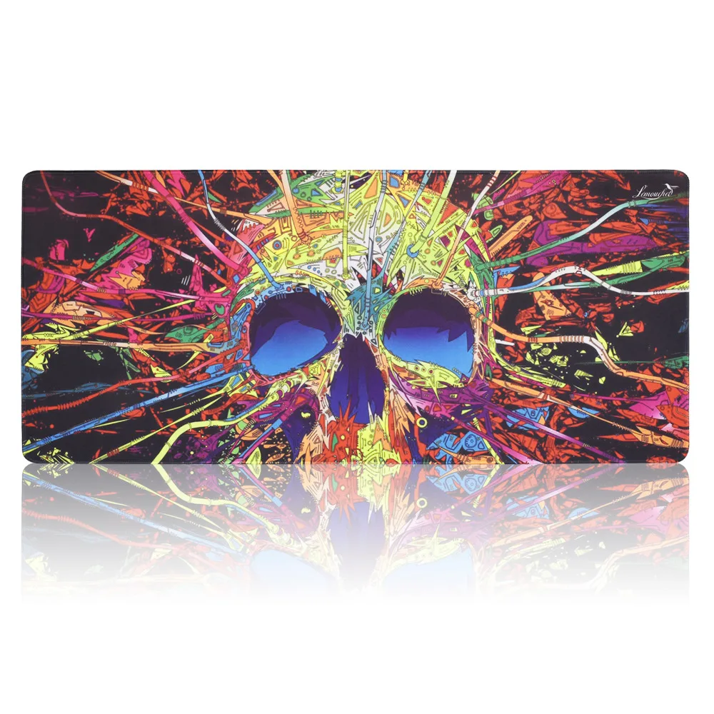 

Skull Pattern Extended Gaming Mouse Pad Non-slip Durable Computer Desk Mats Locking Edge Accurate Soft Mice Mat for Gamer Office