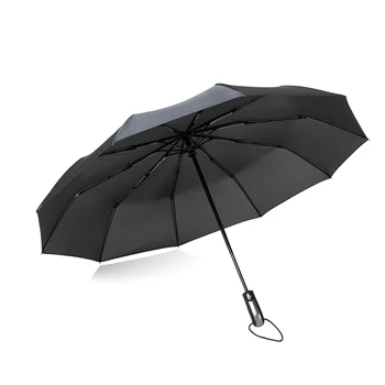 

Practical Men Women 10 Rib Automatically Umbrella Three Folding Wind Resistant Fully Automatic Business Rain Umbrella