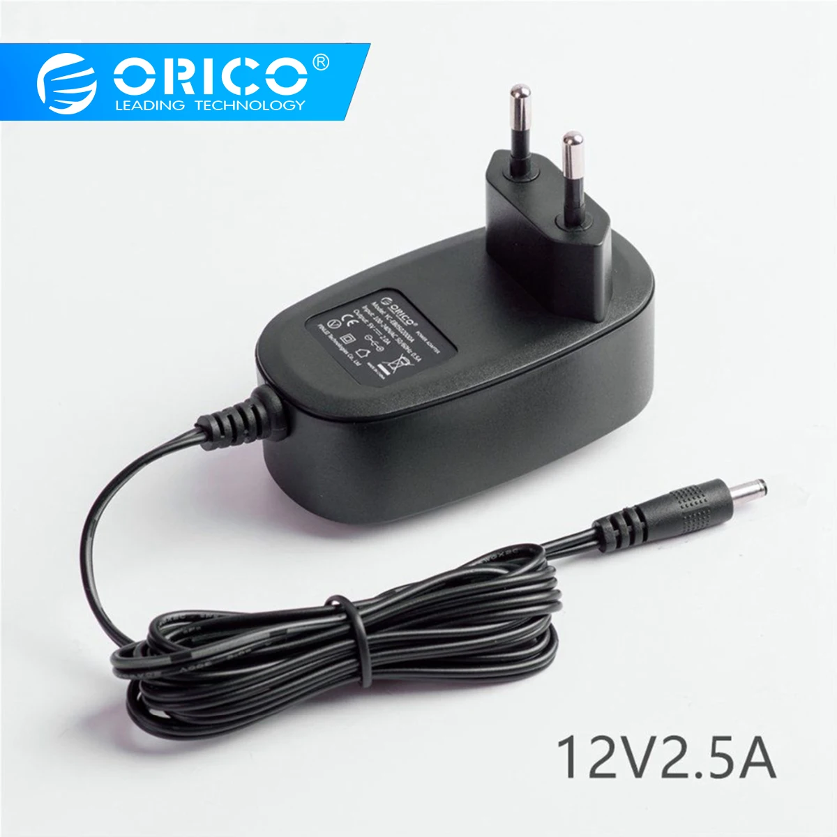 

ORICO PA30W ABS Fire-resistant 12V2500mA Wall Converter Charger Power Adapter DC 5.5mm Power Cord 100cm EU US UK AU Plug Black