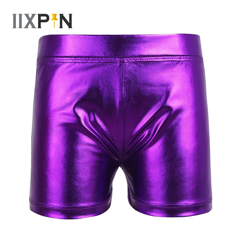IIXPIN Kids Girls Ballet Dance Costumes Shorts Metallic Gymnastic