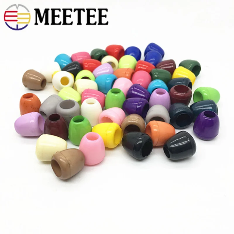 

Meetee 50pcs 5mm Multi-color Plastic Stopper Rope Cord End Buckles Elastic Adjustment Slip-proof Button DIY Clothing Decor DS001