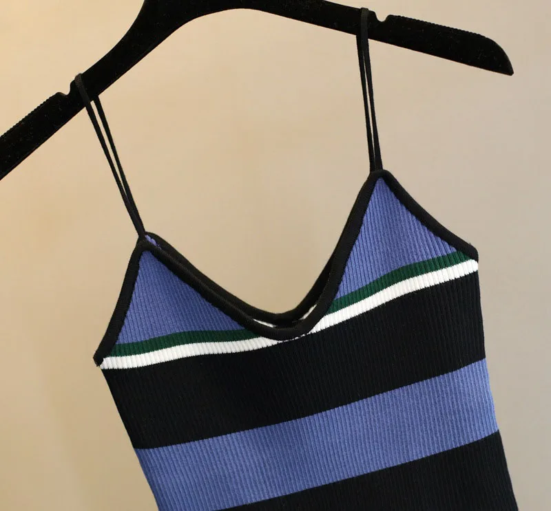 Fashion Sexy Strape Contrast Tube Top Summer Underwear Sexy V Neck Top Backless Female Chic Short Tube Tops One Size