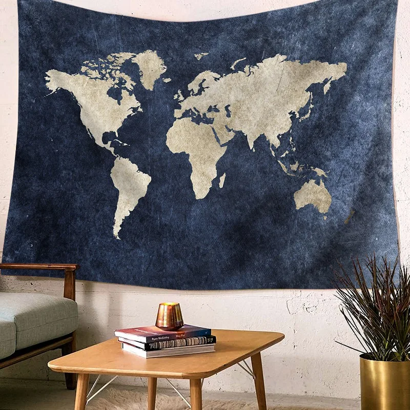 

Watercolor World Map Tapestry Abstract Art Painting Tapestry Wall Hanging Beach Throw Blanket Yoga Mat Badsheet Home Decoration