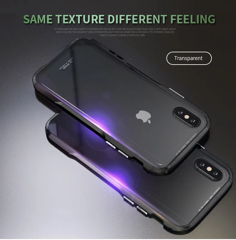 For iPhone X Magnetic Adsorption Cases Shockproof Metal Bumper (20)