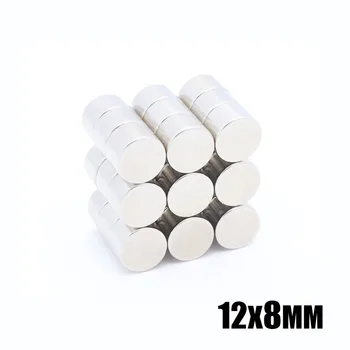 

20pcs 12x8 mm Neodymium magnet Rare Earth small Strong Round permanent 12*8mm fridge Electromagnet NdFeB nickle magnetic