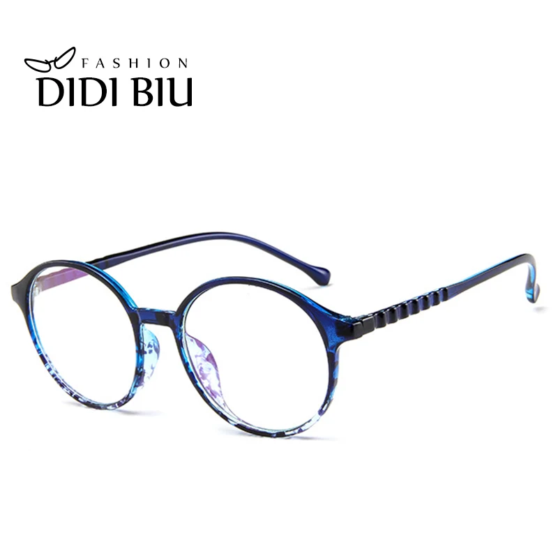 

Blue Round Clear Glasses nerd White Transparent Acetate Eyeglass Leopard Computer Spectacle Optical Myopia Reading Glasses W778
