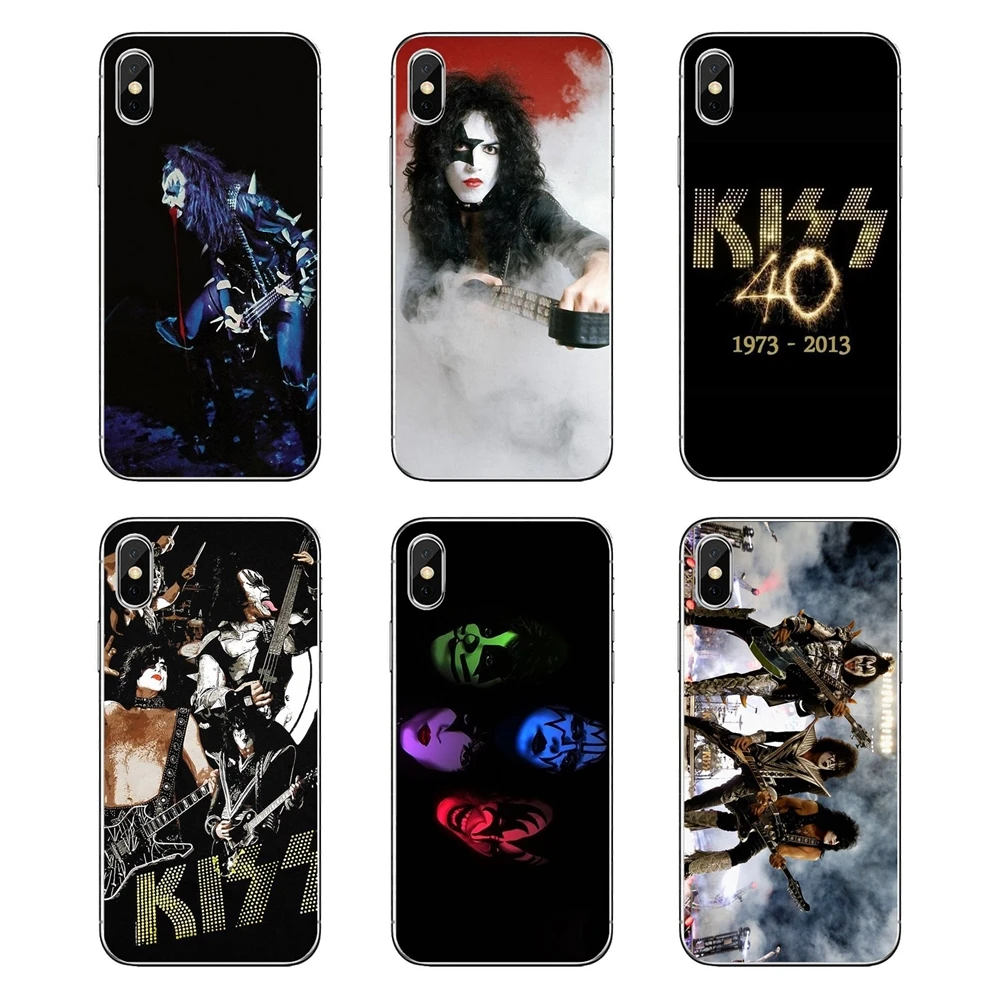 

For Xiaomi Mi A1 A2 5X 6X 8 lite SE Pro Max Mix 2 2S 3 Mi5 Mi5S Soft Transparent Shell Covers USA America KISS Rock band Printed