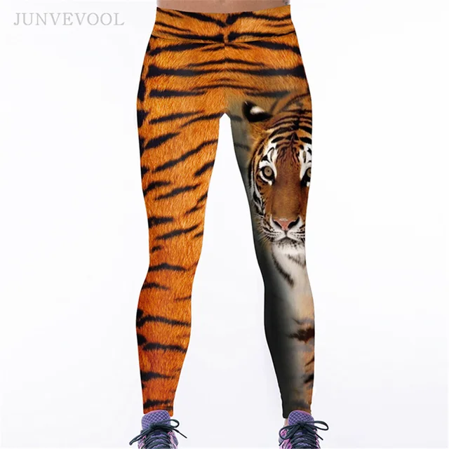 Leggings 2017 Capris Fashion Fitness Legging Forest King Tiger 3D Legins High Waist leggings Women's Worker Sexy Pencil Pants 1