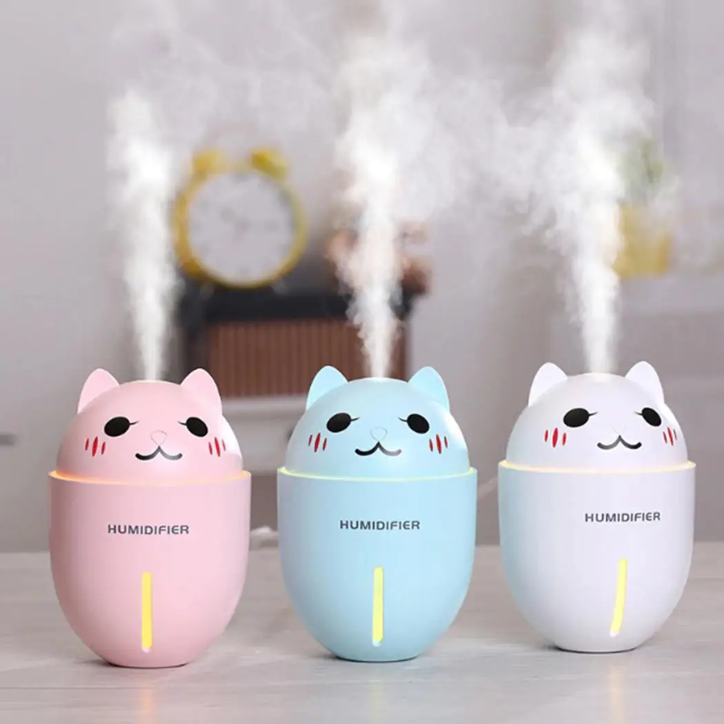 

320ML Fashion Summer Portable USB Cute Pet 3 in 1 Humidifier New Cartoon Cat Mini Humidifier with LED Light Hot